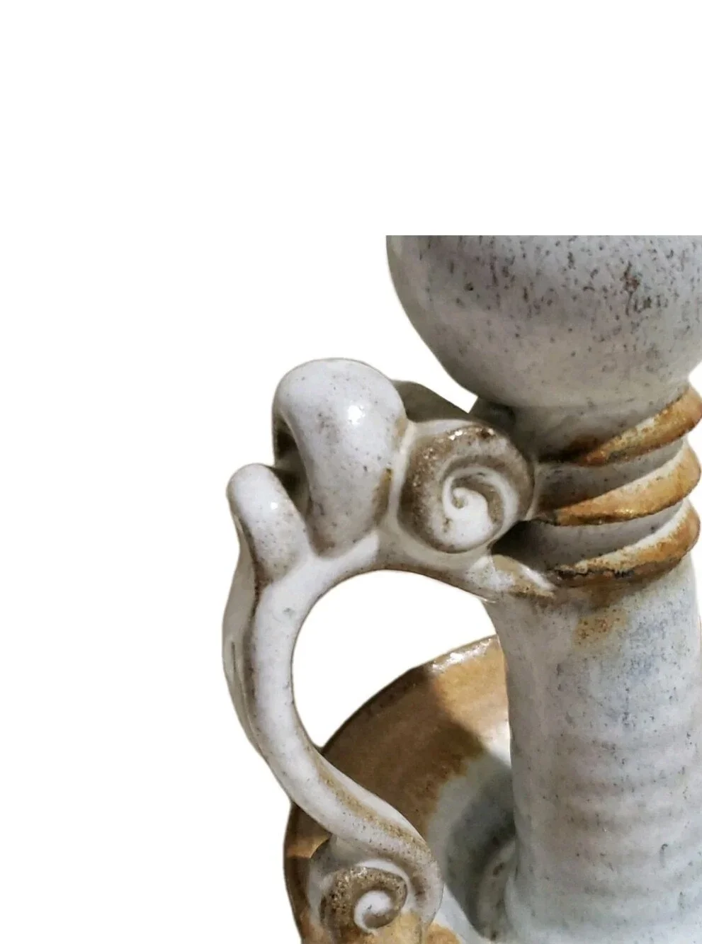 Vtg Mahon Made Stoneware MMS Signed Marked Chamberstick Candle Holder